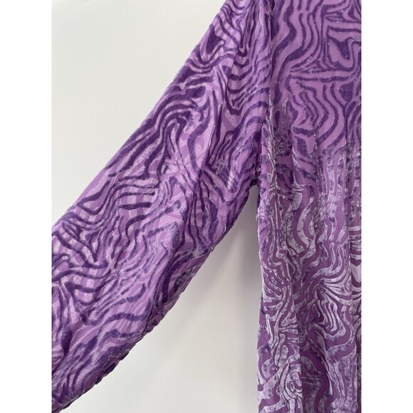Torrid Purple Velvet Burnout Pullover Top Long Sleeve Blouse Sz 2 2X Fairy Goth - Picture 3 of 9